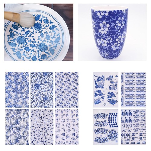 Pottery ceramics decal flower - pottery,