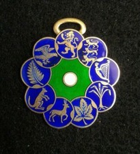 FOB 1939 WWII SILVER GILT Edinburgh Commonwealth Nations  ENAMEL   12.1 g