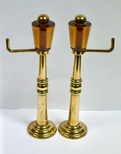Pair vintage brass amber - pair,