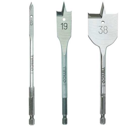 Flat wood drill bits - drill, (6-38mm)