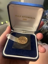 2000 Gold Half Sovereign Coin, Boxed
