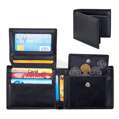 Men genuine leather rfid - leather,