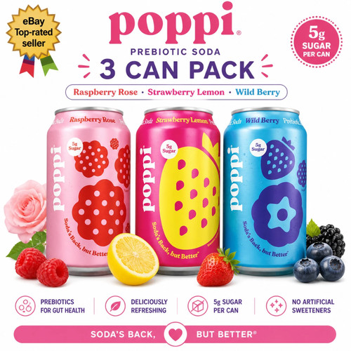 Poppi prebiotic soda can - poppi,