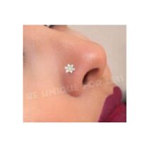 Flat Back Nose Stud Six Petal Crystal Nose Surgical Steel Nose Pin Piercing