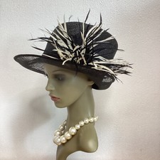 WEDDING HAT Formal OCCASION Races Black Ivory M&S Marks and Spencer Autograph