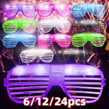 15-60x Flashing Party Glasses | LED Light Up Glow Neon Shutter Shades Disco Rave