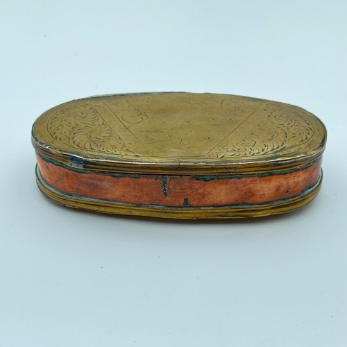 Brass table top tobacco tin - ,