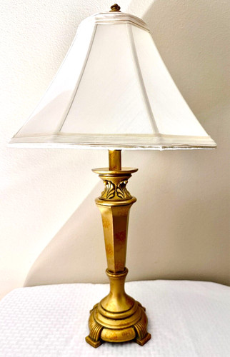 Brass looking heavy resin lamp - looking,
