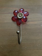 Vintage Jewellery Or Key Hook Flower Shape Red