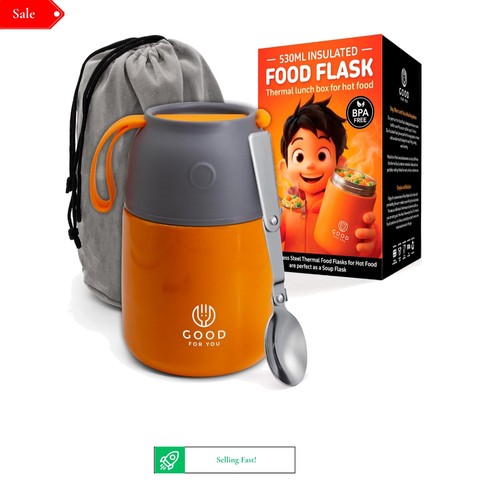 Insulated food flask - 530ml, –