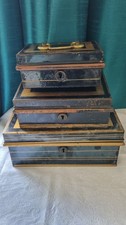 Antique Cash Box X3 Metal With