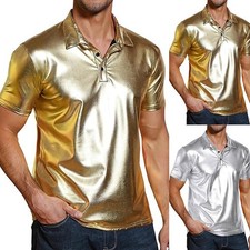Gold Disco Shirt for Men 70s