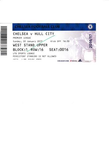 Ticket chelsea hull city - v,
