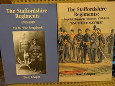 VOL I & II STAFFORDSHIRE REGIMENTS BOOKS 1705-1909 KNOTTED TOGETHER & SCRAPBOOK