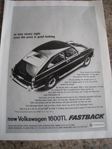 New volkswagen 1600tl fastback - new,