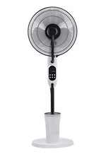 M-FAN 16" Portable Floor Patio Oscillating Cooling Mist Spray Pedestal Fan White