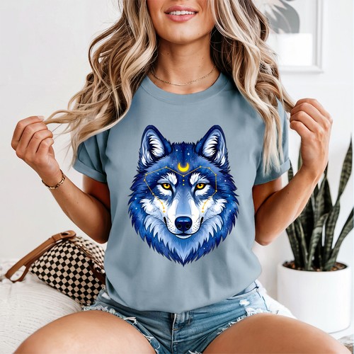 Celestial wolf womens shirt - celestial,