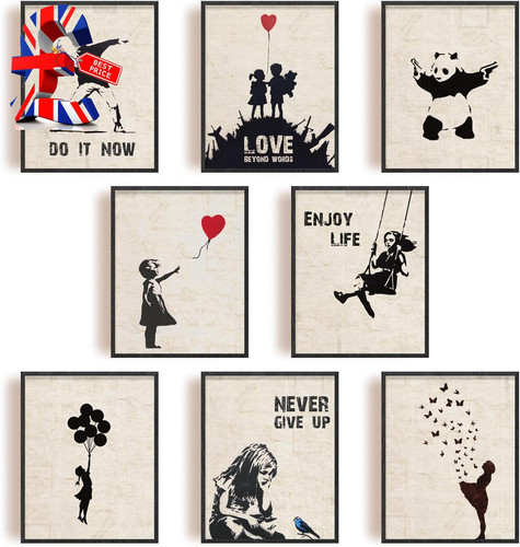Set banksy wall art - banksy, prints