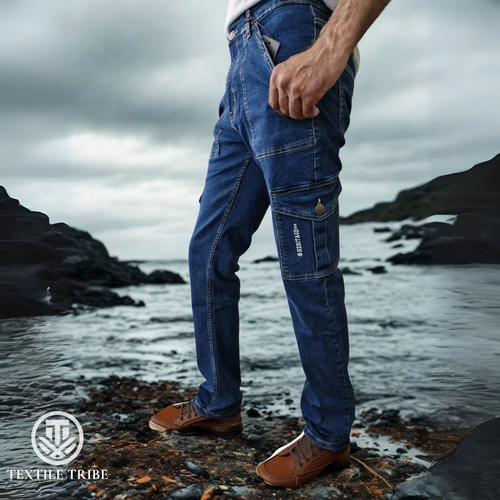 Blue men cargo combat - men's,