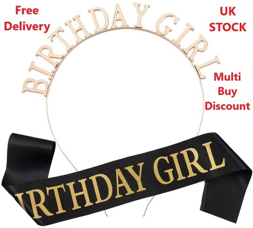Black sash birthday girl - black,