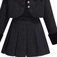 Designer Luxury Tweed Suit Women's 2 Piece Matching Set Fashionable High-End Fee