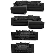 Victoria Black Corner Sofa