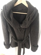 Zara Coat Womens Size S Brown Wool Mohair Blend