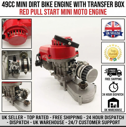 49cc mini dirt bike engine - mini, red
