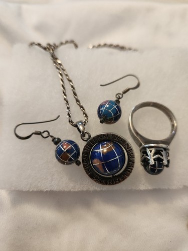 Vintage lapis globe jewlry set - vintage,
