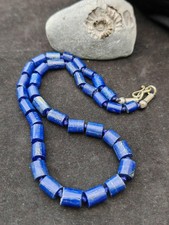 Lapis lazuli ethnic style tube bead gemstone vintage necklace