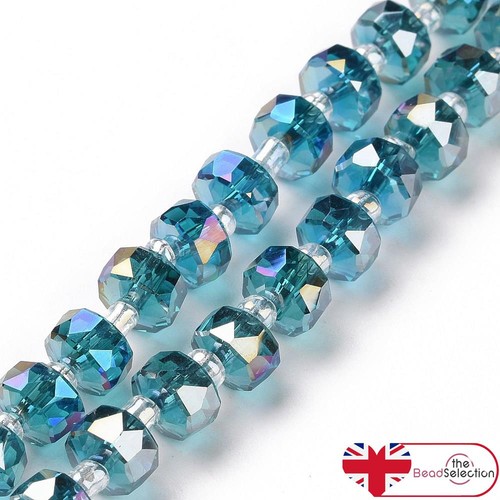 Faceted glass rondelle - 20,