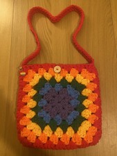 Handmade Crochet Rainbow Shoulder Bag
