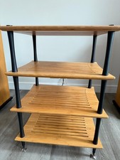 Quadraspire SVT Bamboo HiFi four shelf rack in natural bamboo