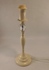 Laura Ashley Ellis lamp faux crystal cream spindle base 34cm tested working VGC