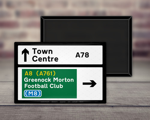 Road sign metal fridge magnet