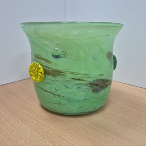 Art glass bowl planter - glass,