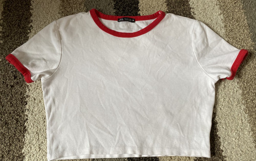Women zara white crop short - women's,