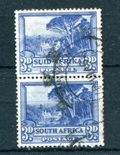 (C086) South Africa 1940 KGVI SG59, 3d ultramarine, Fine Used Pair