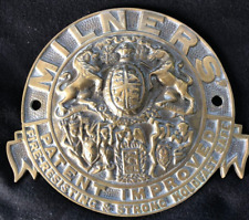 Solid brass Milners' safe plaque early & original cast 