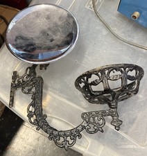 Cast Iron Oil Wall Mount Lamp Holder W/ Mercury Glass Reflector ( T 14