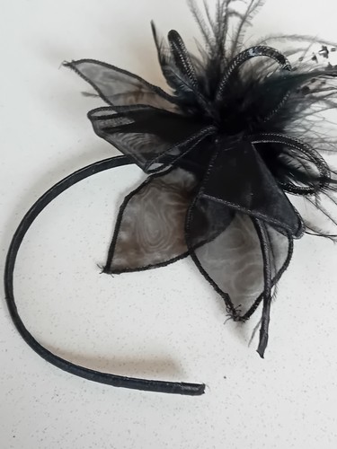 Black headband fascinator with - black,