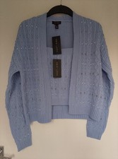 New Look Blue Cable Knit Pearl