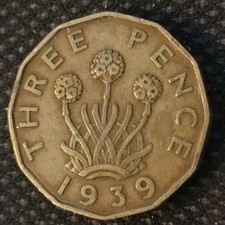 1939 Brass Threepence - King