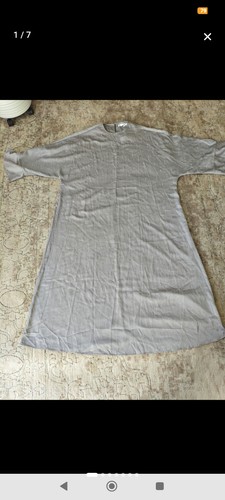 Silk grey kaftan abaya long - kaftan,