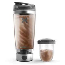 PROMiXX 600ml Pro Vortex Stainless-Steel Electric Protein Shaker Mixer Bottle