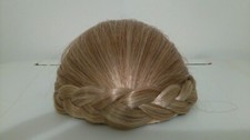 Vintage Dolls Hair Wig  Blonde Short Plaited 13cm x 10.5cm x 7cm