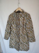 Izabel Coat Jacket Tapestry Style Size S UK 8 Green Chunky Buttons Smart Casual