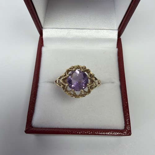 Vintage 9ct gold amethyst - vintage,
