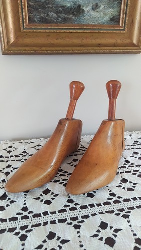 Antique wooden shoe lasts good - wooden,