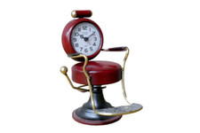 Barber's Chair Novelty Desk Clock | Red